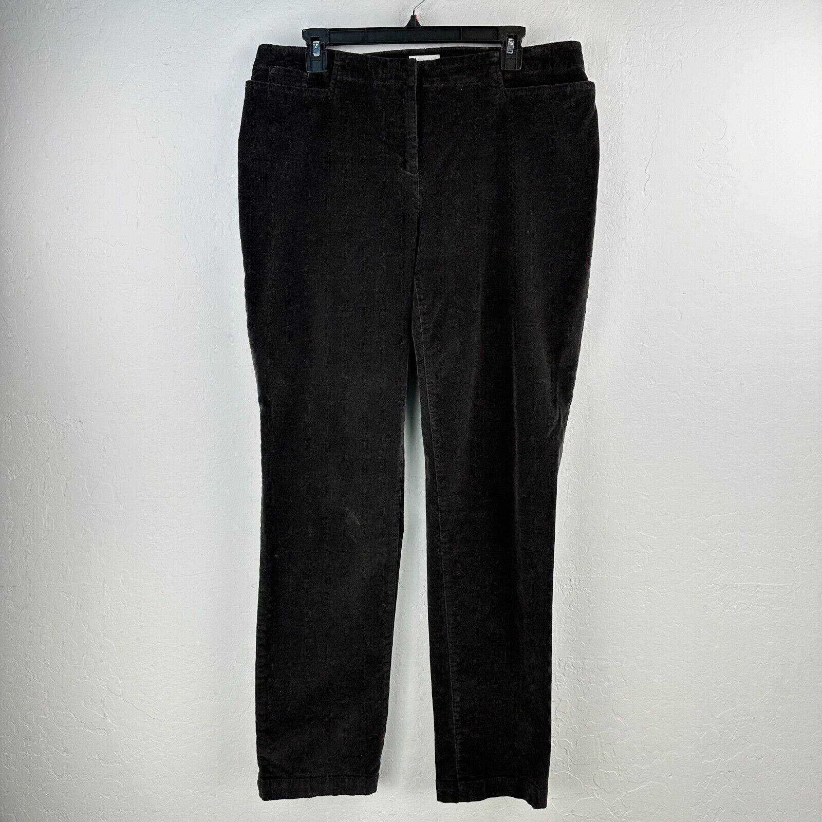 J. Jill Pants Womens Size 12 Gray Corduroy Cotton Tapered Leg Stretch Mid Rise